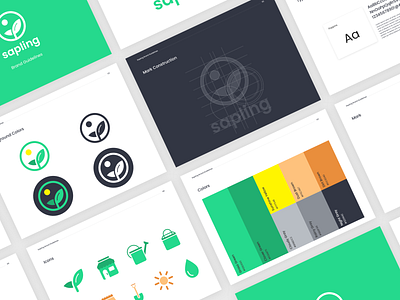 Sapling Brand Guidelines brand identity branding branding concept guidelines logo logo construction mark plants
