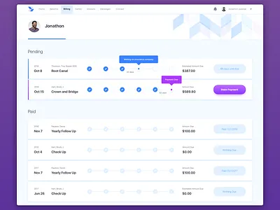 Explanation Of Benefits app clean eob explanation of benefits healthcare medical medical app ui ux web app