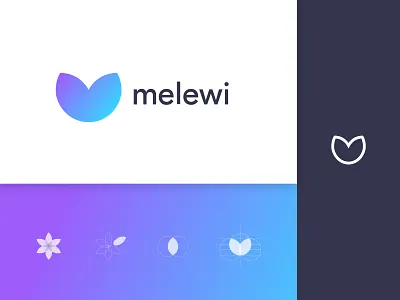 Melewi Branding brand brandid branding design flower icon identity illustration letter logo logotype mark shape simple styleguide type typography