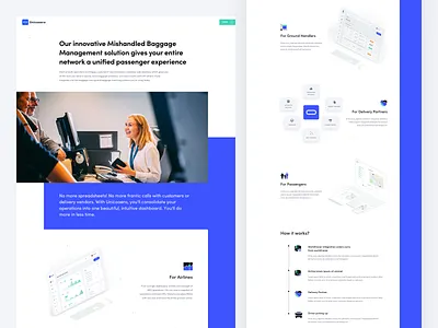 Baggage management - landing page airline airport delivery design homepage landing page ui ux website