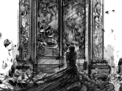 Mademoiselle C. artwork black and white cover design illustration pencil project roman graphique sketch