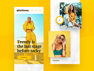 QfashionQ Mobile clean design drawingart iphone karl lagerfeld layout minimal mobile photoshop responsive ui ux web webdesign website