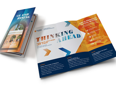 UVA Curry School of Education Foundation Brochure ahead arrows brochure chevron college duo education school thinking tone university