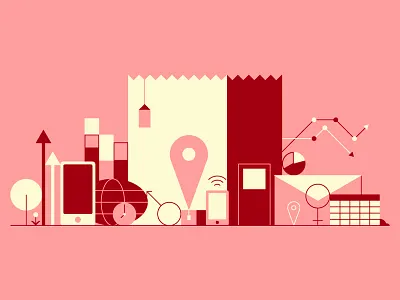 Acquisition Platform data design economy geometric iconography illustration minimal shapes vector web