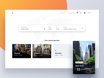 Bidroom - Search page booking clean deals hotel hotels landing page modern page room rooms savings search search bar uidesign uxdesign website