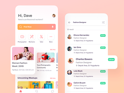 Bolow - Business Networking App app business clean collaboration concept minimal network networking partnership profession ui