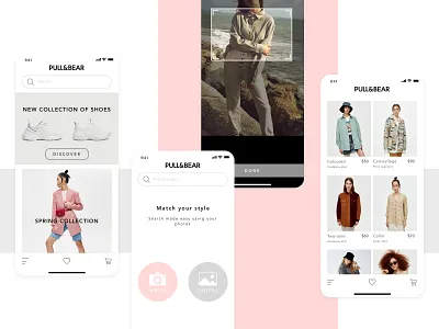Concept for Pull&Bear - visual search app apple clean concept design divante ecommerce ecommerce design ios iphone product progressive web app pullbear pwa search search engine ui visual white