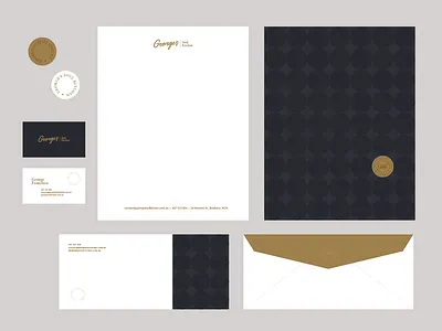 George's Soul Kitchen Pt. IV brand branding business card mockup collateral design envelope geometric graphic design identity identity system layout logo logo design logotype mark monogram pattern printed material stationery design