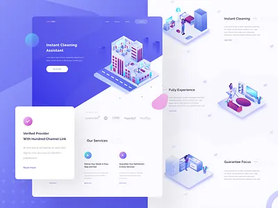 Lidska - Cleaning Service Landing Page clean design illustration isometric illustration landing page ui ux web design