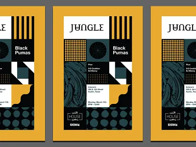 Jungle SXSW Poster austin band geometric jungle logo modern music pattern poster sxsw typography