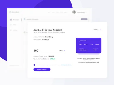 Billing Exploration - Invisible Client Dashboard app application badge branding dashboard dashboard app design flat illustration illustrator logo minimal symbol type typography ui ux ux ui design web website