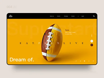 Ball Web 排版 球 简洁 网站 设计 黄色 黑色