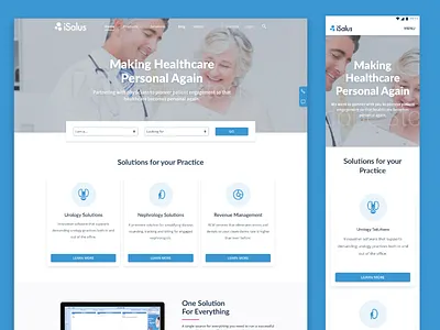 New iSalus Website WIP clean healthcare minimal website wordpress