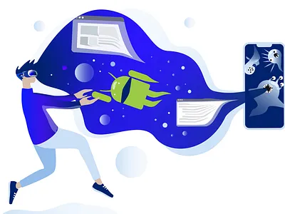 Yopeso Android Internship Illustration 2 2d android character design illustration illustrator monsters vector vector design vr