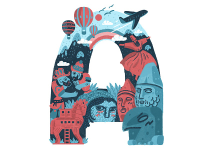 A for Anatolia 2d alphabet anatolia design digital art digital brush illustration