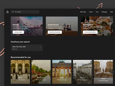 Airbnb Homepage atomic branding color colors creative design flat illustration interface logo material mockup productdesign shadow sketch ui ux web