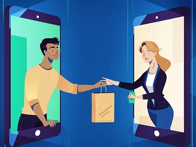 Monetha - blockchain technology on-line purchases after effects animation blockchain blockchaintechnology character character animation commercial design explainer explainer video explanatory video illustration motion graphics shopping technology