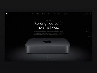 Apple Mac Mini - Product Detail page apple apple design apple devices black black white clean dark dark ui desktop landingpage landingpage ui lp mac mac app store mac mini minimal thin web ui web ui design web ui kit
