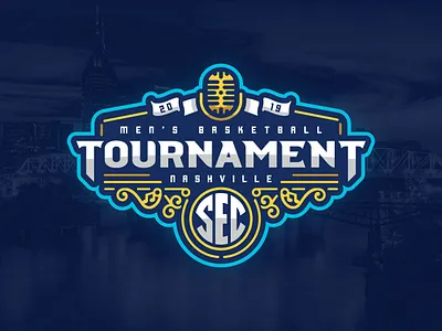 2019 SEC Men's Basketball Tournament basketball branding logo music nashville neon sec sports tournament vector