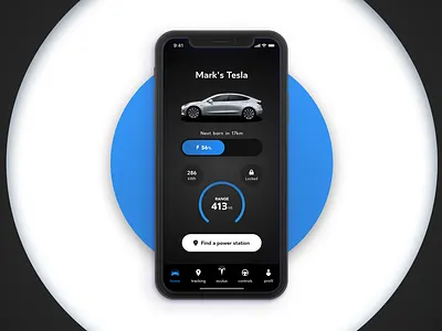 Tesla x Oculus - Concept design animation app branding charging dashboard design interface iphone mobile tesla ui