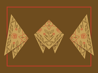 Bandana 01 bandanna floral illsutration illustrator line art mono line pattern vector
