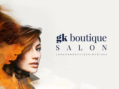 Gk Boutique Saloon - Web Layout Design branding clean design flat graphic design identity illustration illustrator logo minimal mobile type typography ui vector web website