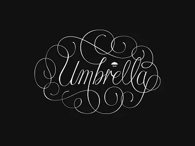 Umbrella Cartouche beziers brand branding calligraphy cartouche design goodtype hashtaglettering illustrator lettering logo script type typematters typism typography umbrella umbrella academy vector