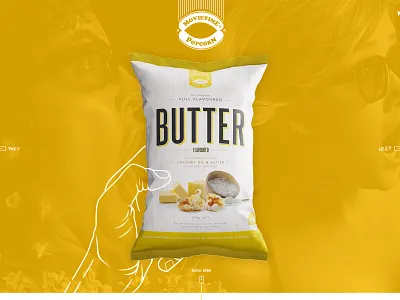 Movie Time Popcorn - Web Layout Design branding clean design graphic design identity illustrator lettering type typography ui vector web website
