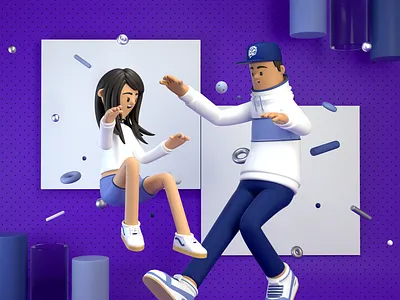 CHARACTERS SHOP 3d c4d character design girl illustration man render