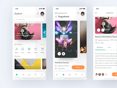 Event App app card clean conference design design app event eventbrite ios music simple uiux