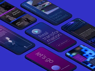 Conference Concept Screens design fjord gradients mobile app tech typography ui