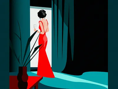 Privacy 2d illustration art beautiful character characters color design dress girl graphic graphic design illustration light material modern illustration noise shadow vector web illustration woman