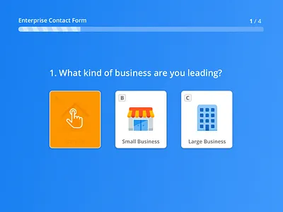 Image Picker answer blue orange choice company enterprise form illustration image choice image picker progress bar question startup