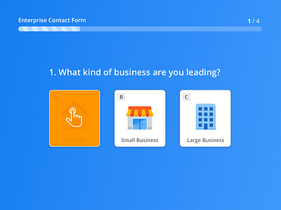 Image Picker answer blue orange choice company enterprise form illustration image choice image picker progress bar question startup