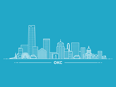 Shuffle Ride - OKC architecture branding buildings capital carson city illustration monoline okc oklahoma oklahoma city ride skyline