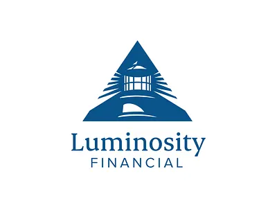 Luminosity Logo brand clean financial illustration lighthouse logo mark one color vector