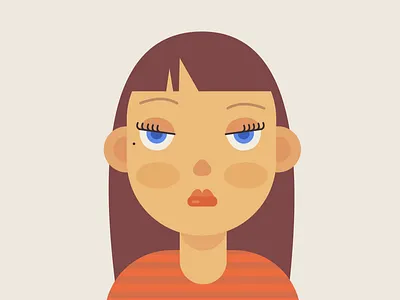 Girl avatar basic shapes blog editorial girl girl illustration make up