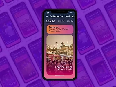 Oktoberfest Landing page adobexd adobexduikit app branding design fest festival app font icon illustration iphone app development photo app