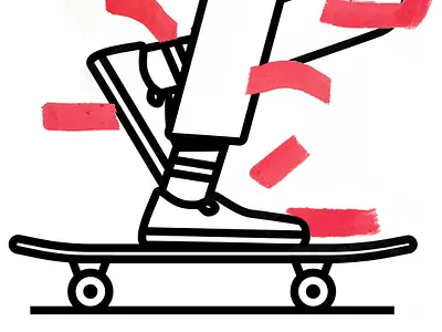 Skate 2d debut illustration ilustracion