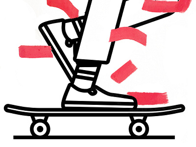 Skate 2d debut illustration ilustracion