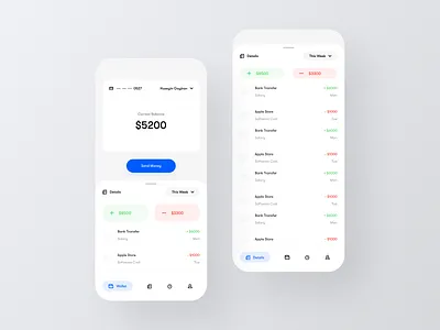 Simple Finance App app bank bank account bank app bank card design finance grain interface iphone x mobile mobile app radius ui ux