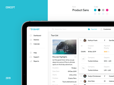 CRM for travel agencies admin panel app blue booking clean dashboard design grid hotel interface modern profile travel travel agency traveler ui useful ux web site website