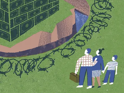 Arlington's Affordable Housing Crisis editorial illustration housing crisis illustration income inequality