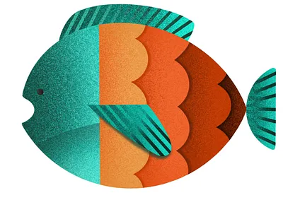 Fish fish icon illustration ipad procreate sea