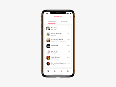 PodPro Downloaded Screen clean design learning light light background podcast sketch ui ux white