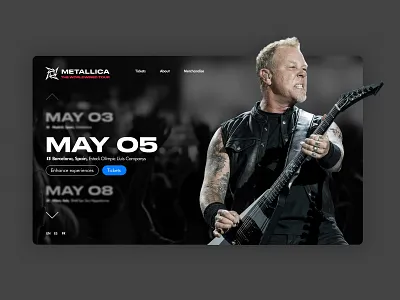 Metallica's Worldwired Tour concept graphic design interface james hetfield madewithsketch metallica photoshop sketch tallica ui web design webdesign website