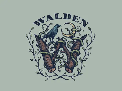 Walden Band Brand Exploration band merch crow logo georgia gig poster logo design moon woods woods logo