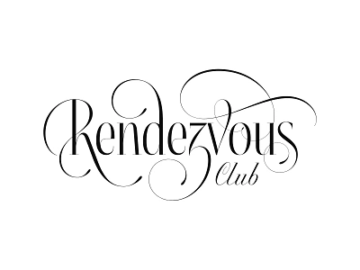 Rendezvous Club Logotype Concept brand identity branding calligraphy club design flourish flourishes hand lettering identity illustration lettering letters logo logotype night club ornaments ornate swashes visuals wordmark