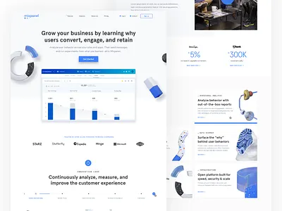 Mixpanel Homepage 3d art brand branding illustration web wed design