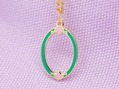 Art Deco Charm art deco design enamel pin geometic lapel pin oval photography vector